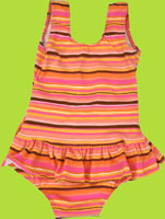 Flap Happy Citrus Stripe Swim Suit w/Snaps  