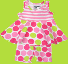 Flap Happy Sherbet Dot Contrast Swing Top and Bike Shorts