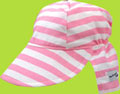 Flap Happy Pink/White Stripe Cotton Flap Hat