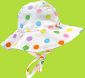 Flap Happy White Candy Dot Kids Floppy Hat