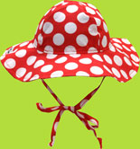 Flap Happy Cherry Stripe Cotton Floppy Hat with Ties