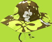 Flap Happy Kiwi Hibiscus Floppy Hat with Ties