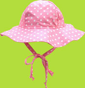 Flap Happy Pink Dots Floppy Hat w/Ties UPF50+