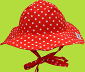 Flap Happy Red Dot Floppy Hat with Ties