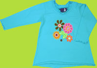 Flap Happy Cha Cha Floral Azure Cotton Long Sleeve Shirt