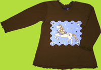 Flap Happy Mocha Unicorn Silk Screen Print Shirt