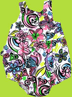 Flap Happy Graffiti Floral Ruffle Bubble Swim Diaper Suit