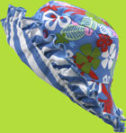 Blue Lagoon/Sailor Stripe Reversible Ruffle Hat 