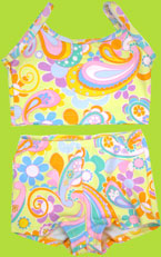 Flap Happy Pastel Paisley Tankini