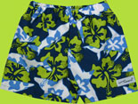 Hibiscus Shark Swim Trunks with Swim Diaper Liner in Poly Microfiber