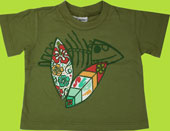 Flap Happy Wacky Surfboards Light Olive Cotton T-shirt
