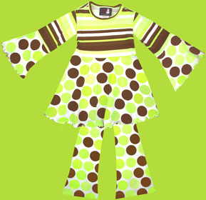 Flap Happy Green Tea Woodstock Top and Bootleg Pant