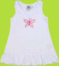 Girlfriends Pink Butterfly Ruffle Tank Dress 