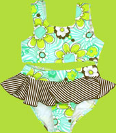 405 South Retro Daisy 2 Piece Ruffle Tankini 