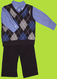 Good Lad blue argyle vest set
