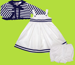 Good Lad Nautical Dress with Cardigan and Bloomers