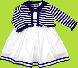 Good Lad Nautical Dress with Cardigan and Bloomers