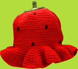 Red Strawberry Hand Crocheted Hat 