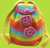 Hand & Heart Rainbow Hand Crocheted Backpack 