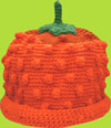 Hand and Heart Orange Berry Hand Crocheted Beanie
