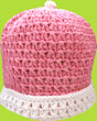 Hand & Heart Pink Hand Crocheted Beanie