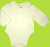 Hartstrings White Cotton Interlock Collared Bodysuit