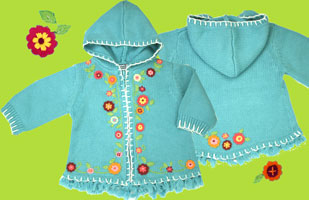 Hartstrings Baby Flower Market Hooded Zip Cardigan