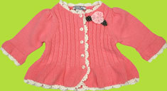 Hartstrings Pink Knit Cotton Sweater Cardigan