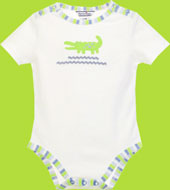 White onezie with Alligator Appliquet