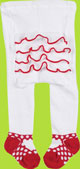 White Mary Jane Ruffle Baby Tights