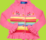 Kaboo Bright Knit Cardigan with Embroidered Flowers