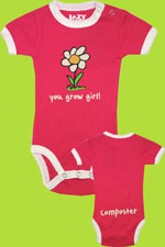 Lazy One Fuchsia "You Grow Girl" Infant Creeper 