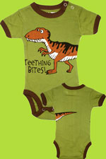 Lazy One Moss Dinosaur "Teething Bites" Infant Creeper