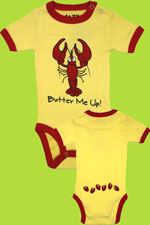 Lazy One Yellow Lobster "Butter Me Up" Onesie