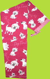 Dog-On Tired Pink/Rose Womens Cotton Knit PJ Pant