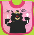 Lazy One Pink "Open Wide" Bear Bib