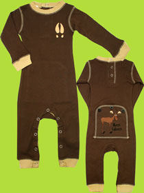 Lazy One Chocolate Moose Bottom Infant Flap Jack - Modern Long John