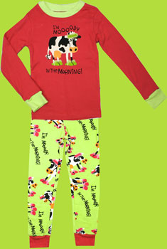 Lazy One I'm Mooody In the Morning Girls Cotton Pajama