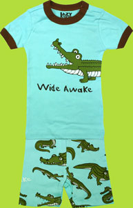Lazy One "Wide Awake" Gator Cotton Children's Summer PJs