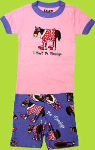 Lazy One "Don't Do Mornings" Horse Short and Tee PJs $19.00. 