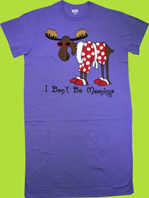 Lazy One Adult I Dont Do Mornings Moose Nightshirt