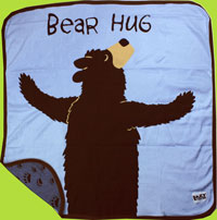 Blue Bear Hug Boy Blanket - Snuggly soft combed cotton
