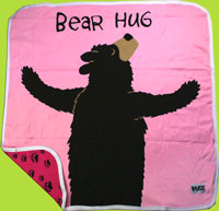 Lazy One Bear Hug Girl Blanket - Snuggly Soft Combed Cotton