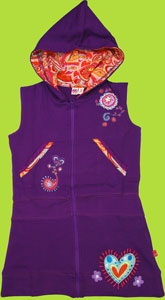 Me Too Purple Henriette Hooded Mini Sweat Dress 