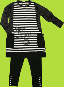 Me Too Felippa Bam Rock the City Black, White and Grey Dress