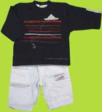 Miniman Gray Corduroy Pant and Navy Sweat Shirt Set