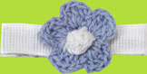 Children's Blue Crocheted Flower Alligator Hair Clip 