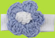 Baby Hair Clip White with Blue Crochet Flower