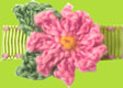 Pink Crochet Daisy Baby Snap Hair Clip