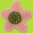 Pink and Green Felt Flower Hair Clip for Baby